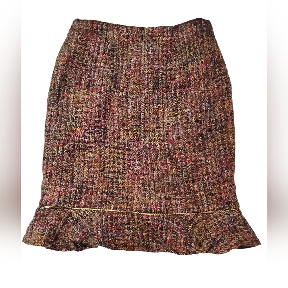 David Meister Multicolor Tweed Pencil Skirt